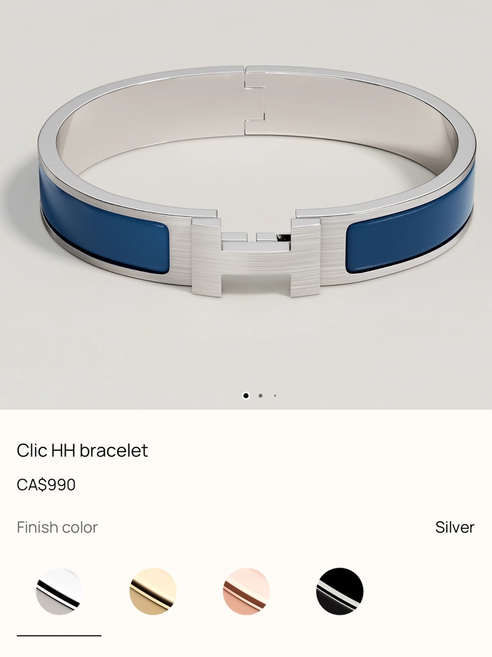 Hermes Clic H Bracelet in Blue and Silver